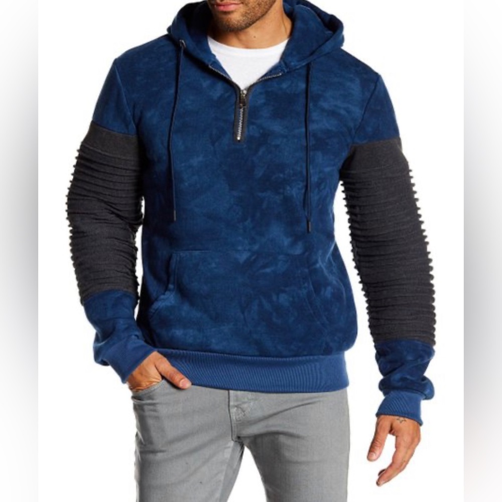 Tailored Recreation Premium Pullover Tye Dye Hoodie Mens Medium Navy Blue NEW